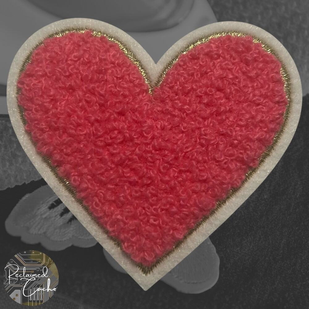 Heart in Hot Pink Iron On Patch